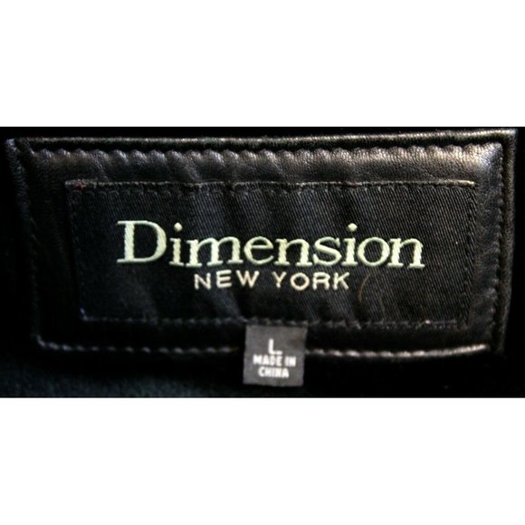 Dimensions New York Black Leather Coat Jacket Buttery Soft Faux Fur Zipper Linin - Picture 11 of 12